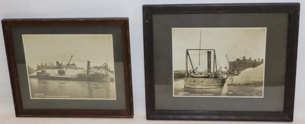 Group of 2 1911 Lake Sand Company Chicago Yard Framed Photo (1 of 6)