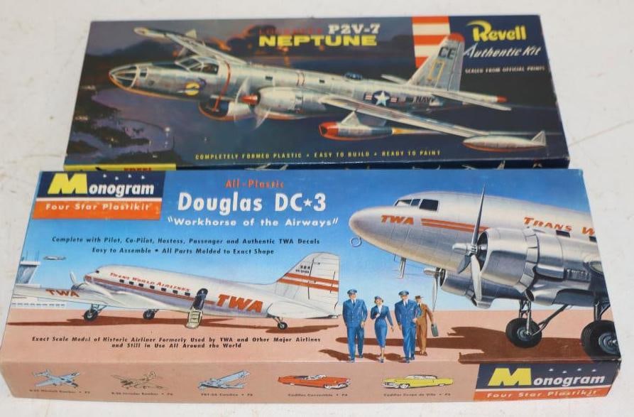 Group of 2 Douglas DC3 & Neptune P2V-7 Airplane Models in Original Boxes (1 of 5)