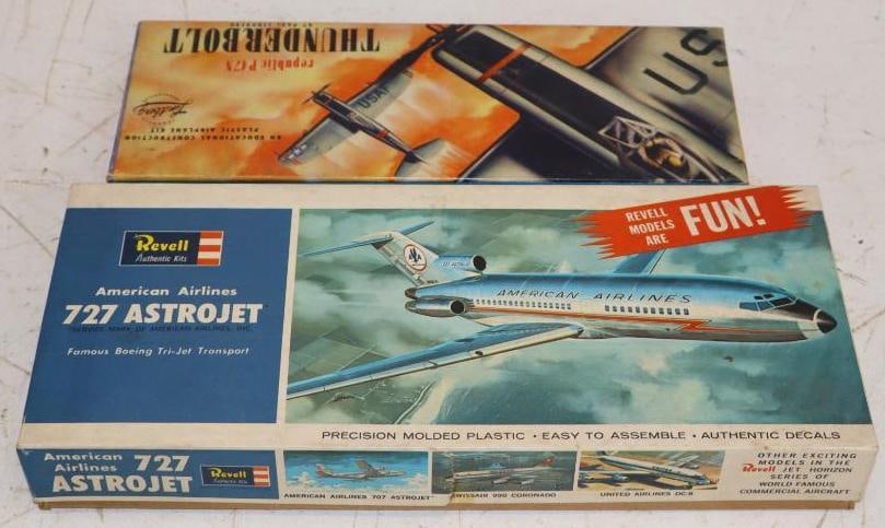 Group of 2 USAF Thunderbolt & American Airlines 727 Astro Jet Airplane Models in Original Boxes (1 of 4)