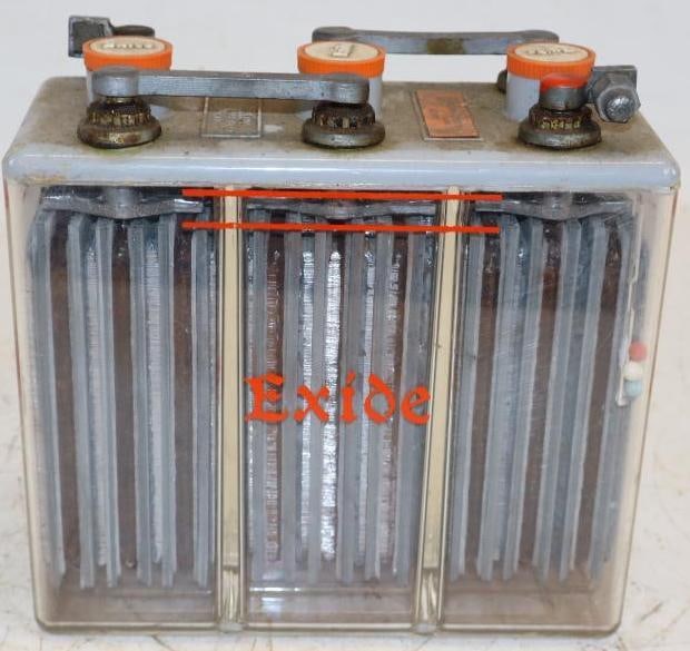 Exide Plastic Clearview Battery: 4x9x8 Weighs 19Lbs