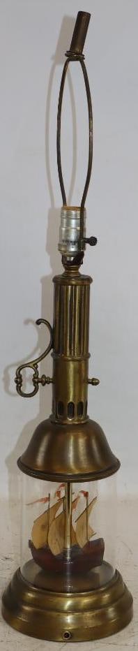 Table Lamp With Mayflower Tall Ship Model Inside Bottom of Lamp (1 of 6)