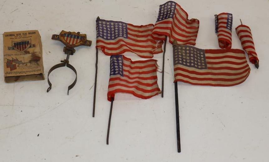 Columbia Auto Flag Holder with Original Box and 48 Star Flags (1 of 5)