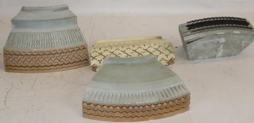 Group of 4 Tire Manufacturer Molds: Largest is 11" x 7" x 6"