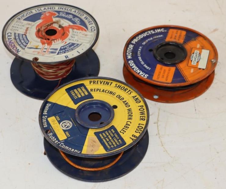 Group of 3 US Tire, Standard, and Best-O-Wire Automotive Cable Spools (1 of 3)