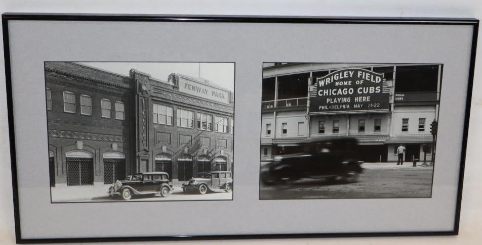 Group of 2 Framed Photos of Wrigley Field with 1930's Cars (1 of 4)