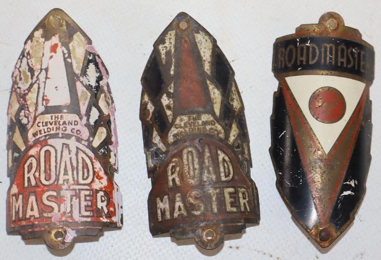 Group of 3 Road Master Bicycle Head Badges (1 of 2)