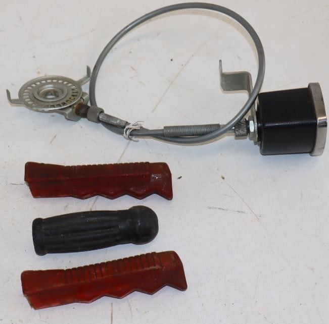 Group of 4 Bicycle Speedometer and Handlebar Grips: Largest is 11" x 6"