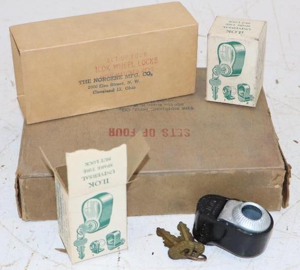 Group of 14 Norgene MFG. I Lock Universal Tire Nut Locks in Original Boxes (1 of 5)