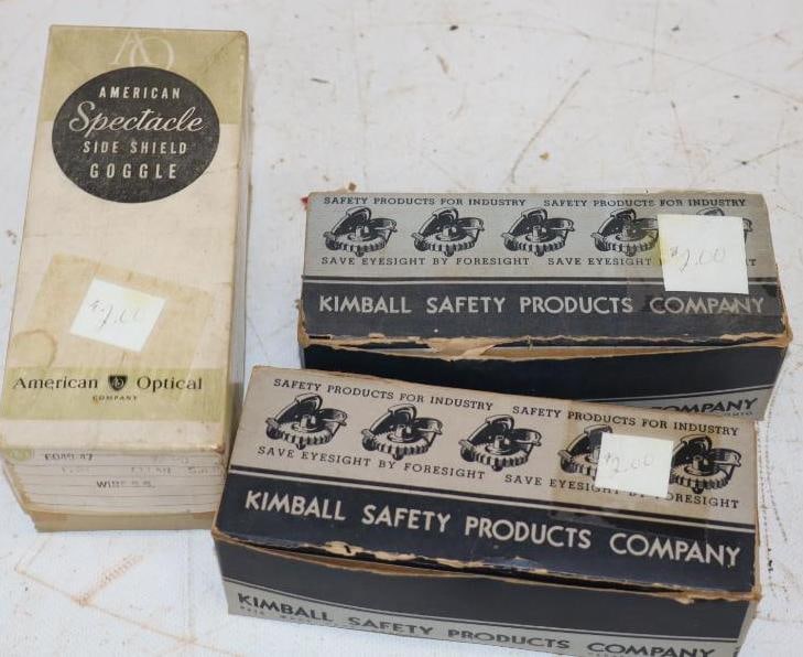 Group of 3 Kimball, and American Spectacle Side Shield Welding Goggle in Original Boxes (1 of 4)