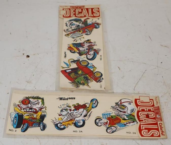 Group of 2 Weirdeeze Ed Big Daddy Roth Artwork Automobile Related Decals in Original Packaging (1 of 4)