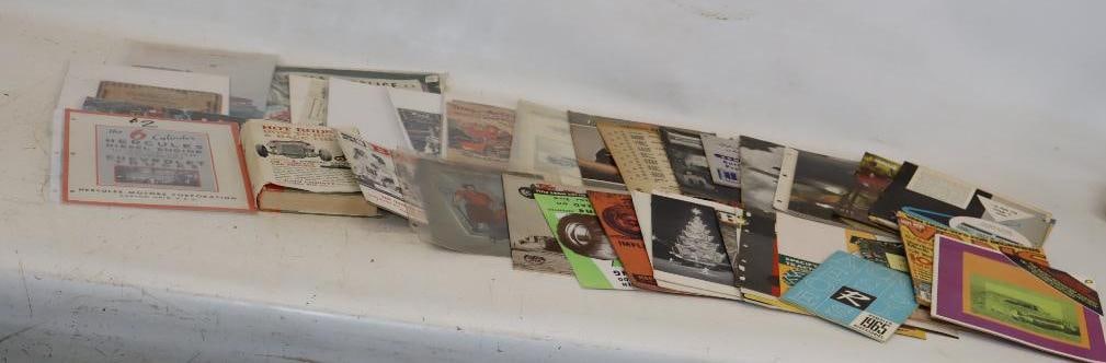 Group of 37 Automobile Related Advertisements and Books: Largest is 11" x 14"