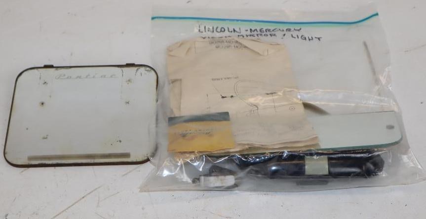 Group of 2 Lincoln, and Pontiac Vanity Mirrors: Largest is 9" x 4"