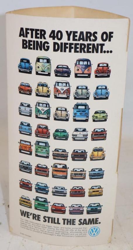 1995 Volkswagen 40 Years of Being Different Cardboard Tabletop Advertisement: 6" x 6" x 12"