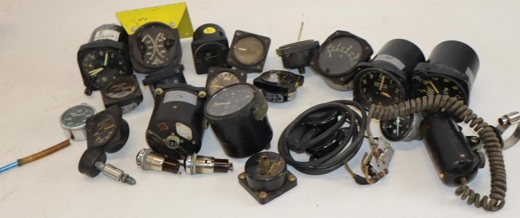 Group of 24 Airplane Related Gauges, and Parts (1 of 8)