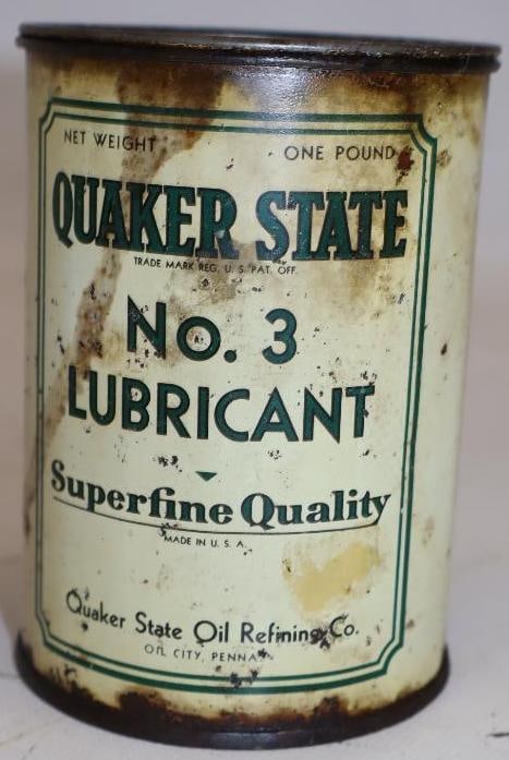Quaker State Super Fine Quality One Pound Grease Can: Empty. 16oz