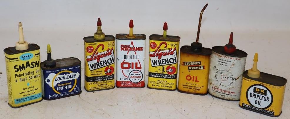 Group of 8 Different Household Oil Cans (1 of 5)