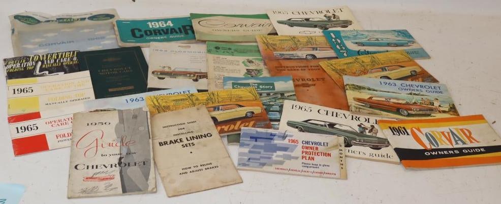 Group of 23 1960's & 70's Chevrolet Owners Manuals: Largest is 9" x 5.5"