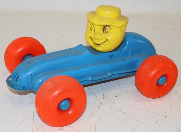 1960's Free Wheee-lees Pull Toy Car: 6.5" x 11" x 5.5"