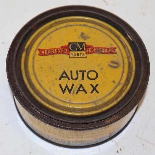 GM Approved Accessories Auto Wax Metal Advertising Tin: 4.25" x 4.25" x 1.75"