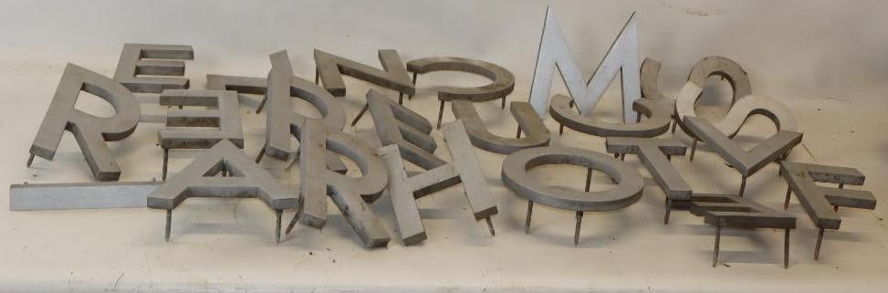 Group of 22 Aluminum Sign Letters: 8" tall each
