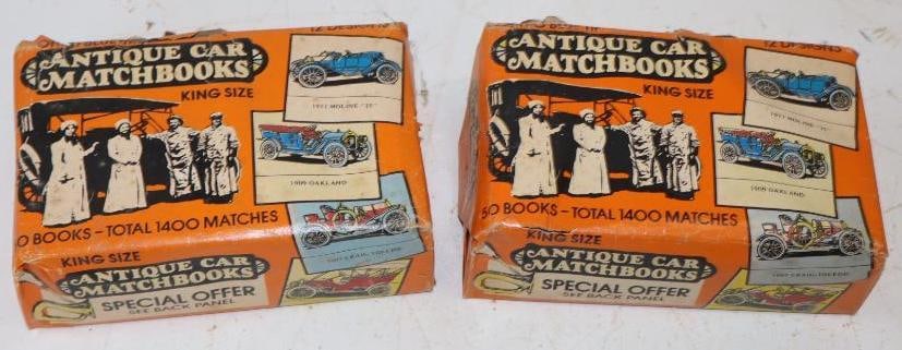 Group of 100 - 1977 Ohio Match Company Antique Car Matches in Original Packaging: Each measures 6" x 4" x 2"