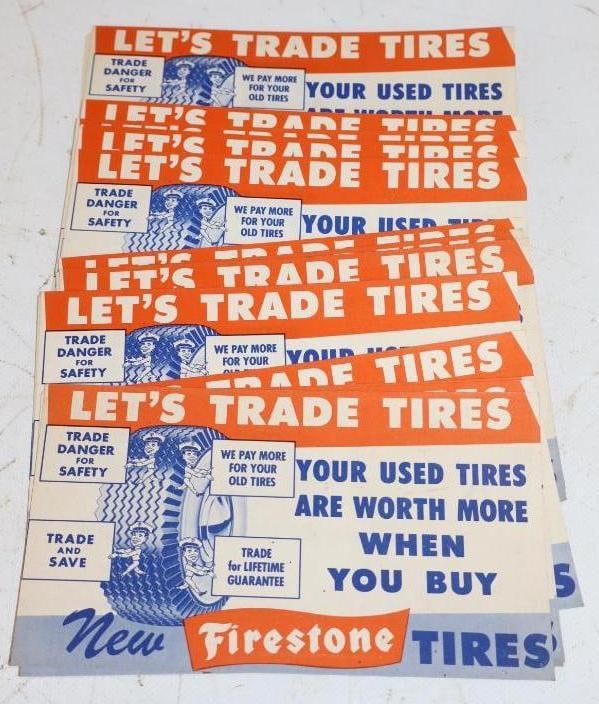 Group of 25 1949 Firestone Tires Advertisements: 7" x 4" each