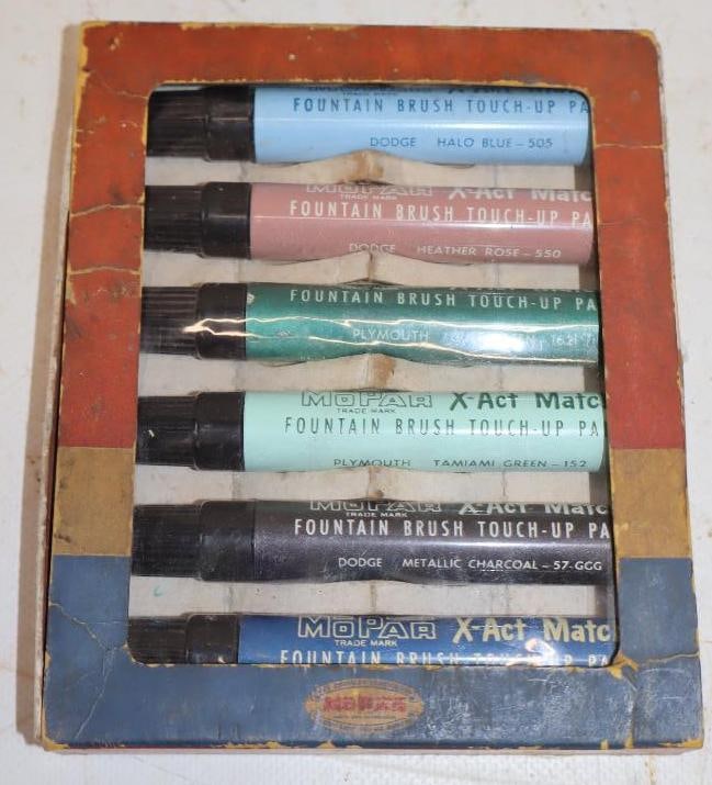 Group of 6 Mopar Touchup Paint Pens in Original Box: 5.5" x 4.75" x 1"