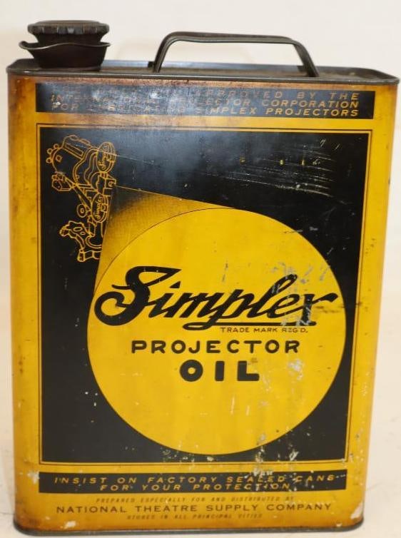 Simplex Projector Slim One Gallon Oil Can: Empty. 8" x 3" x 10.5"