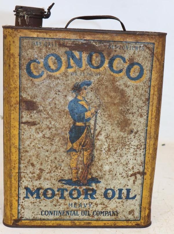 Conoco Minute Man Continental Oil Company Slim One Gallon Oil Can (1 of 4)