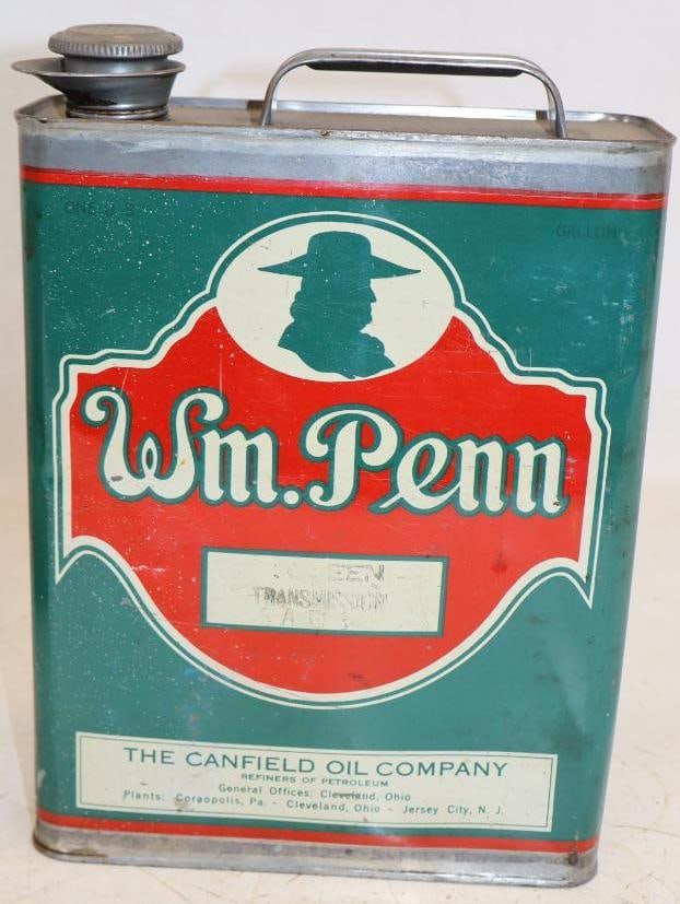 Wm. Penn Green Transmission Slim One Gallon Oil Can (1 of 4)