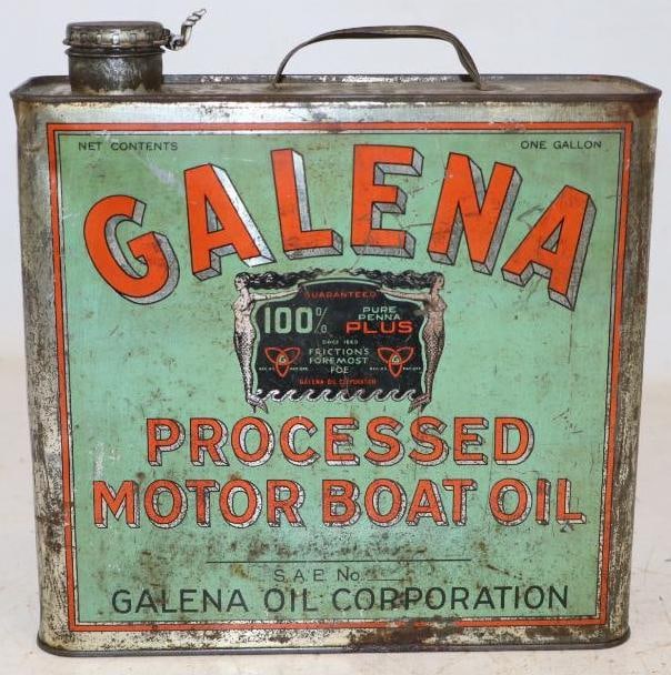 Galena Motor Boat Slim One Gallon Oil Can (1 of 4)