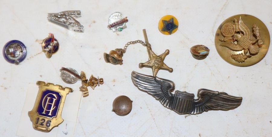 Group of 13 Early Pinback Badges & Tie Tacks (1 of 5)
