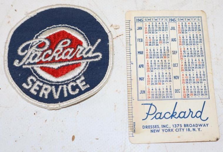 Group of 2 Packard Service Patch & 1945 Pocket Calendar (1 of 2)