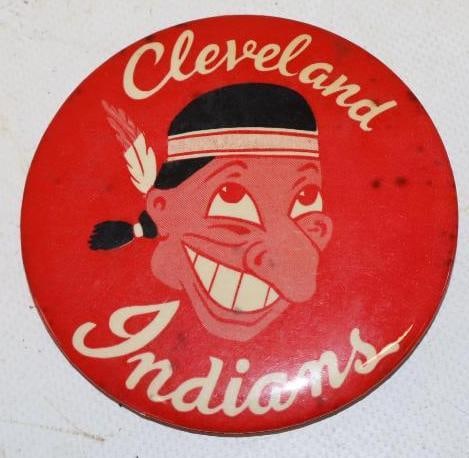 Cleveland Indians Chief Wahoo Pinback Badge: 3.5" x 3.5"