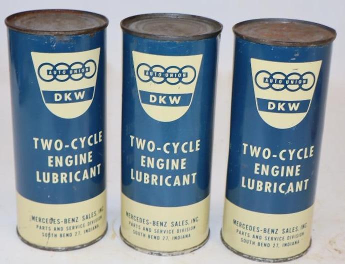 Group of 3 Mercades Benz Two Cycle Engine Oil One Pint Cans (1 of 2)