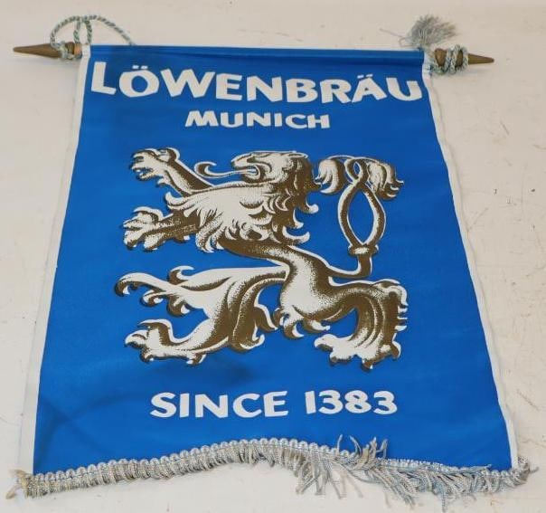 Lowenbrau German Brewery Advertising Scroll Banner: 16" x 18"