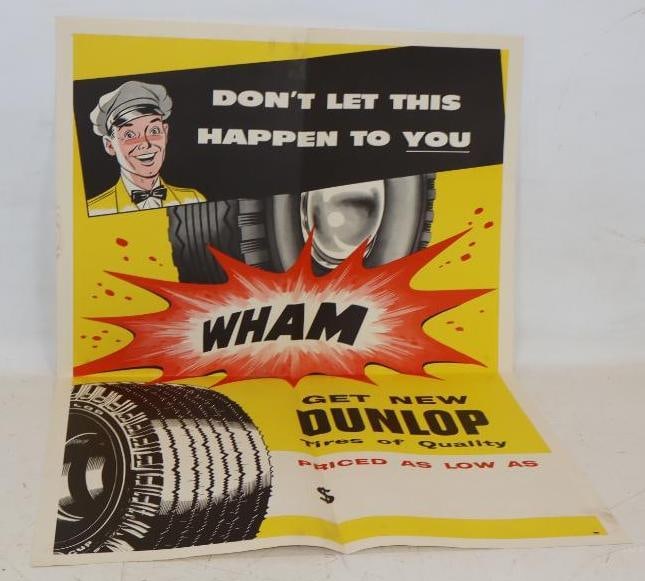 N.O.S. Dunlop Tires Advertising Poster: 24" x 36"