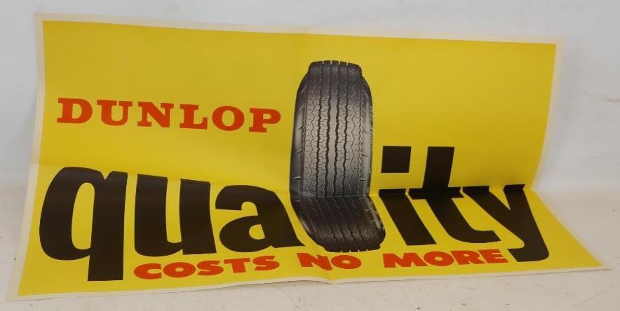 N.O.S. Dunlop Tires Quality Cost No More Advertising Poster: 36" x 24"