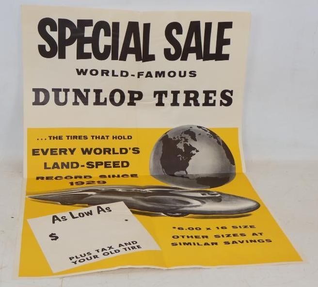 N.O.S. Dunlop Tire Special Sale Advertising Poster (1 of 4)