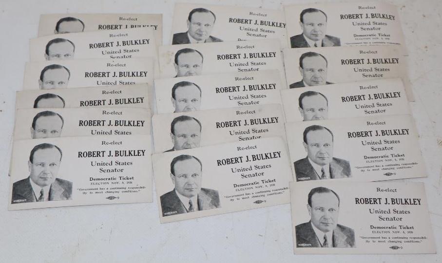 Group of 16 1938 Re-Elect Robert J. Bulkley for US Senator Handouts: 2.25" x 4" each