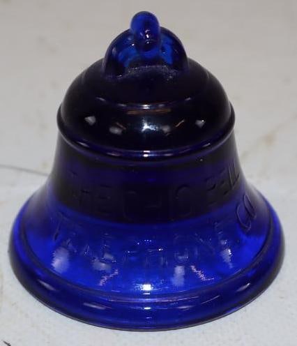 The Ohio Bell Telephone Company Cobalt Blue Glass Paper Weight: 2.5" x 2.5" x 2"