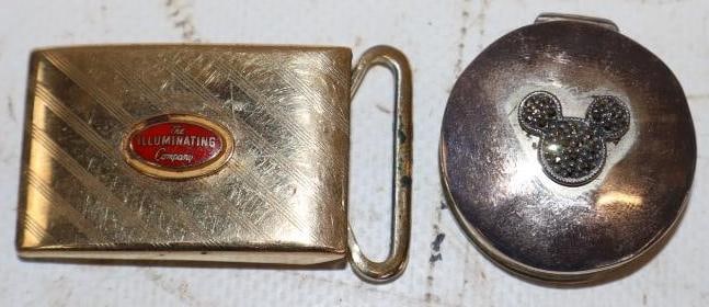 Group of 2 The Illuminating Company Belt Buckle & Mickey Mouse Souvenir (1 of 2)
