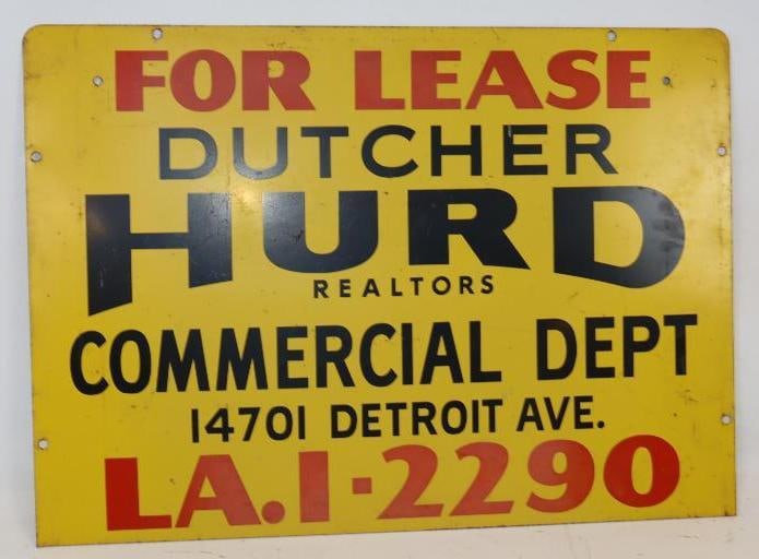 D.S.T. Hurd Commercial Realtor Double Sided Advertising Sign: 20" x 28"