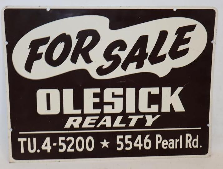 D.S.T. Olesick Realty Double Sided Advertising Sign: 18" x 24"