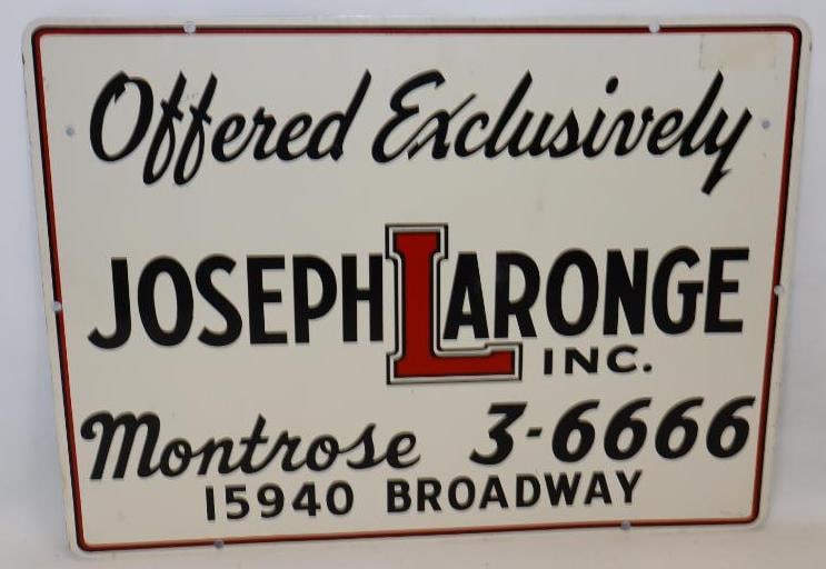 D.S.T. Joseph Laronge Realty Double Sided Advertising Sign: 18" x 24"