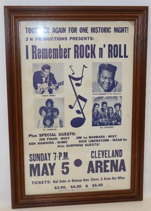 Chuck Berry & Fats Domino 'I Remember Rock and Roll' Framed Cardboard Advertisement (1 of 5)
