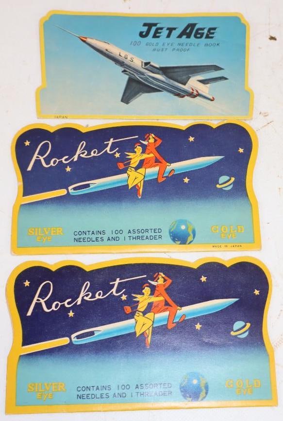 Group of 3 Jet Age & Rocket Needle Books: Largest is 6.5" x 3.5"