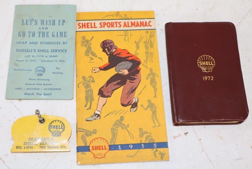 Group of 4 Shell Advertising Pocket Calendars, Sports Almanac, & Keychain Coin Holder (1 of 2)