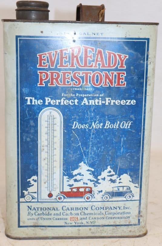 1920's Eveready Prestone One Gallon Antifreeze Graphic Oil Can (1 of 4)