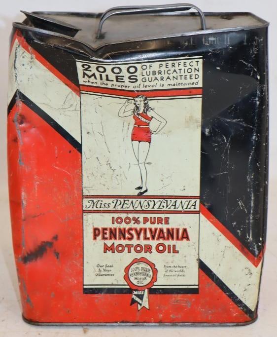 Miss Pennsylvania Graphic Two Gallon Motor Oil Can (1 of 4)